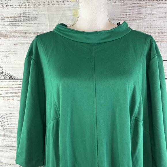 Who What Wear Dress Plus size 4X Green Stretch Jersey Knit Midi Career Church - Picture 7 of 16